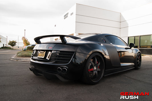 Check out our most popular Audi R8 product| 1st Gen Carbon Fiber GT HI 2 Factory style Spoiler with carbon fiber or fiberglass