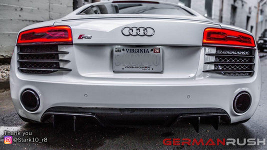 Check out @stark10_r8 Audi R8 featuring German Rush Carbon Fiber V10 Style Rear Diffuser for the Facelift Models