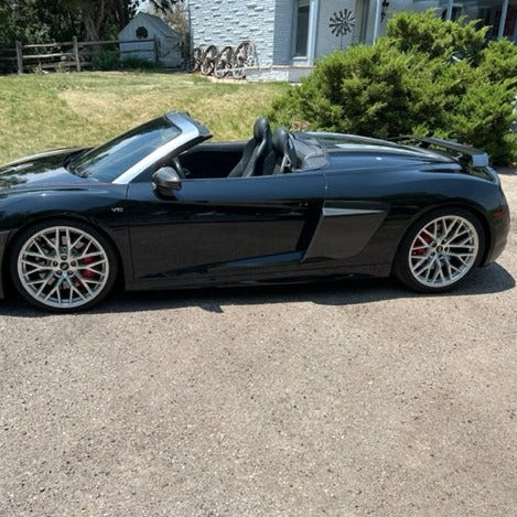 Audi R8 4S LMS Style Side Wide Vented Blades in Carbon Fiber GR8CFLMSSB, German Rush, made in the usa, vacuum formed