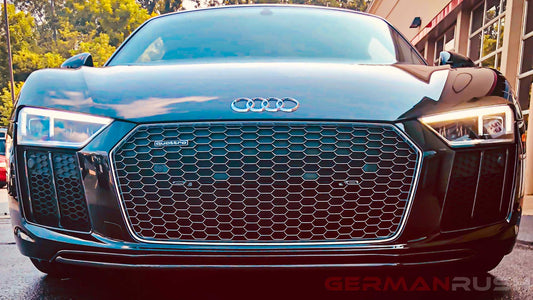 Dual Front Splitter in Carbon Fiber for the Audi R8 4S GR8CFGRDFS16, German Rush, made in the usa, vacuum formed