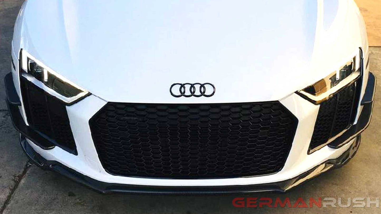 GR front splitter in Carbon Fiber for the Audi R8 4S GR8CFGRFS17 Gen 2, 2nd Gen, aggressive look, aerodynamic, improve stability, down force