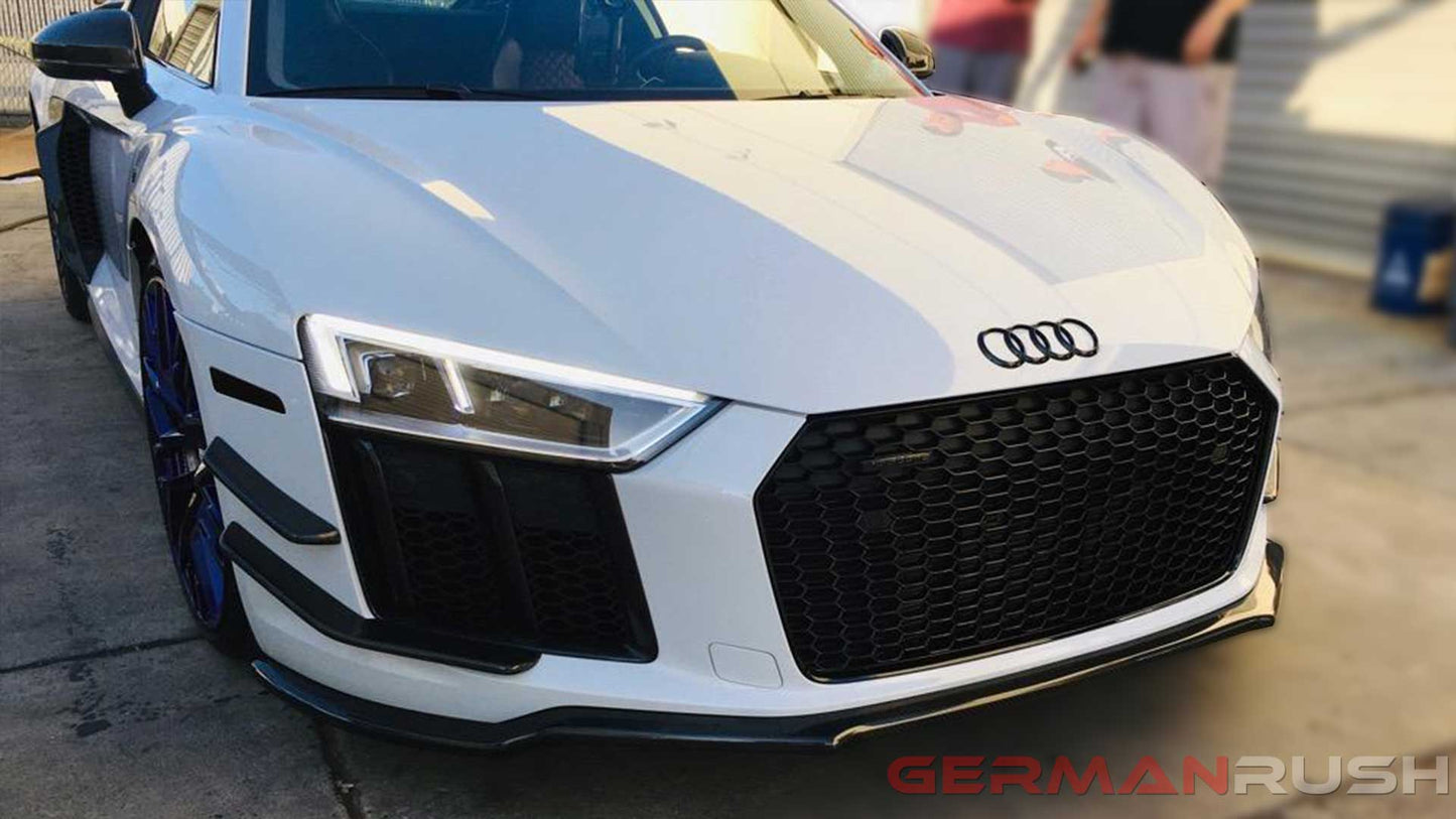 GR front splitter in Carbon Fiber for the Audi R8 4S GR8CFGRFS17 Gen 2, 2nd Gen, aggressive look, aerodynamic, improve stability, down force