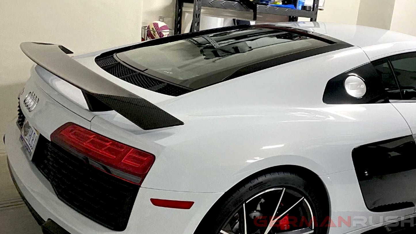 Wing GT Style in Carbon Fiber for the Audi R8 4S, GT Wing, Gen 2, 2nd Gen, aggressive look, aerodynamic, improve stability, down force, Factory Style,