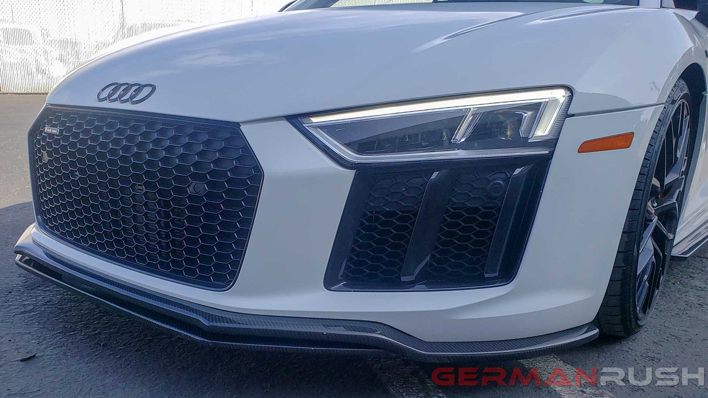 Front Splitter in Carbon Fiber German Rush Dual for Audi R8 4S,  dual front splitter, 