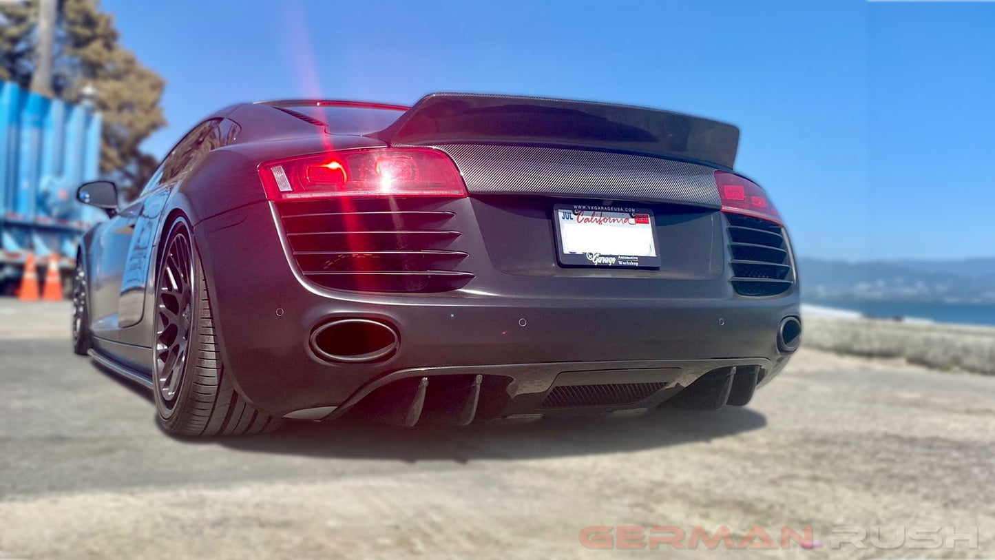 German Rush
Rear Diffuser V8 Style for Audi R8 2007-2012 in Carbon Fiber
SKU:GR8CFRDFV80713