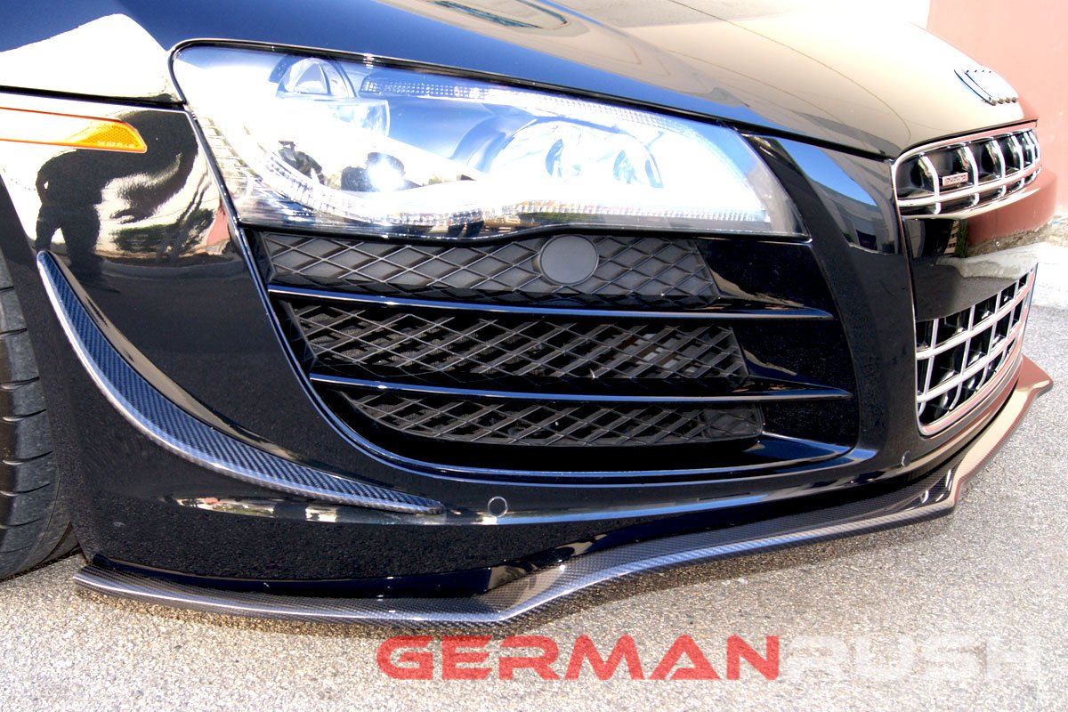 Front Splitter German Rush for the Audi R8 2007-2015 in Carbon Fiber or Fiberglass