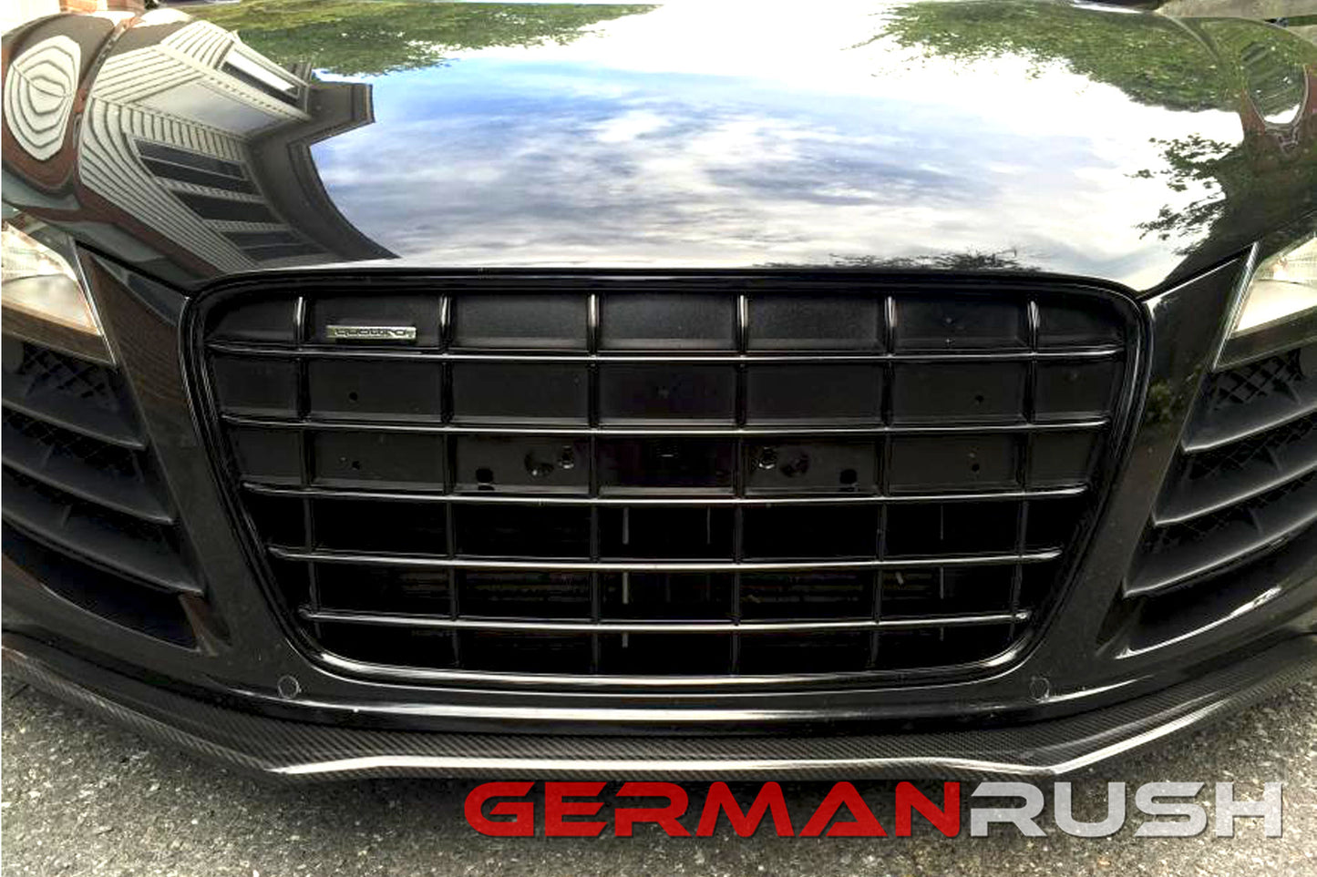 Front Splitter German Rush for the Audi R8 2007-2015 in Carbon Fiber or Fiberglass