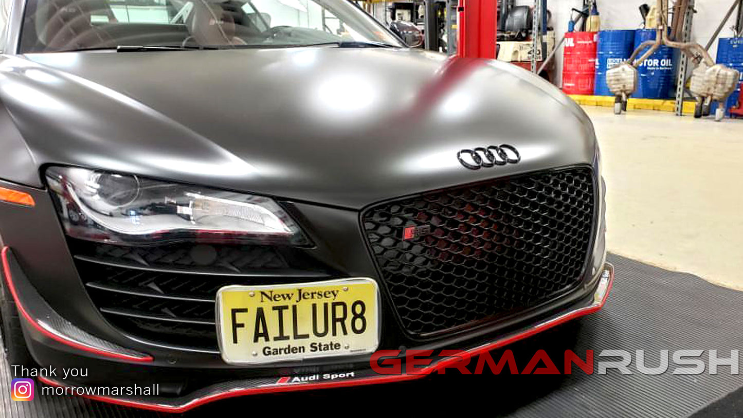 Front Splitter German Rush for the Audi R8 2007-2015 in Carbon Fiber or Fiberglass