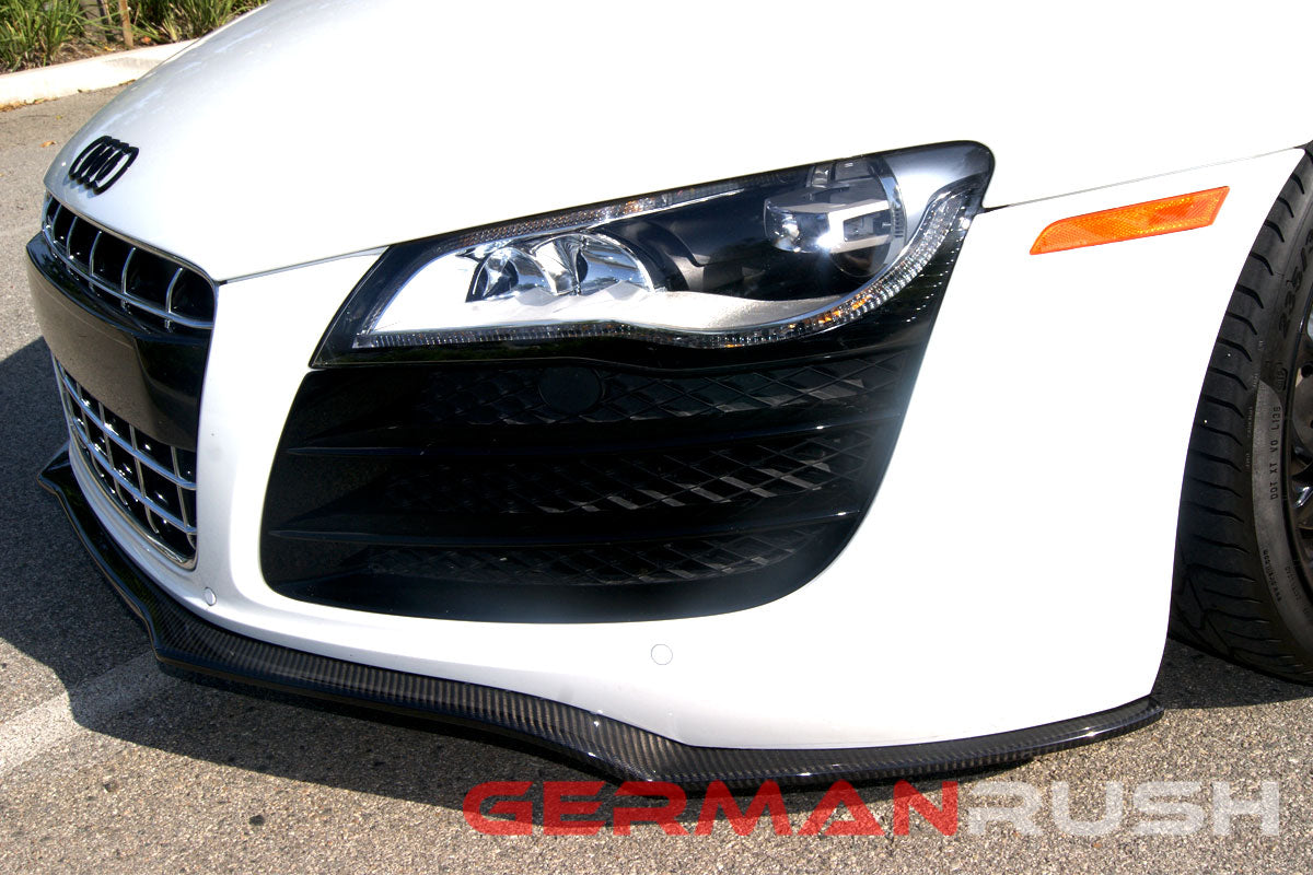 Front Splitter German Rush for the Audi R8 2007-2015 in Carbon Fiber or Fiberglass