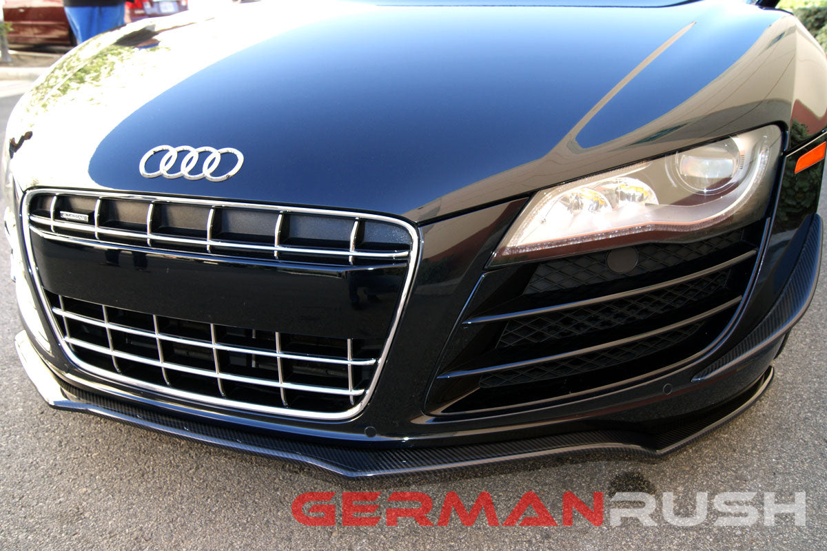 Front Splitter German Rush for the Audi R8 2007-2015 in Carbon Fiber or Fiberglass