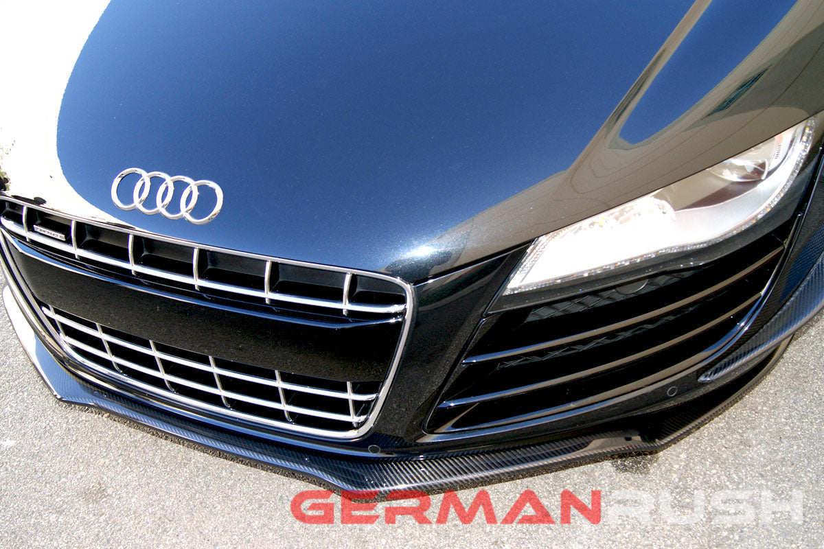 Front Splitter German Rush for the Audi R8 2007-2015 in Carbon Fiber or Fiberglass