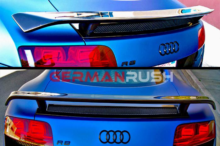 Wing GT Style for Audi R8 2007-2015 in Carbon Fiber or Fiberglass