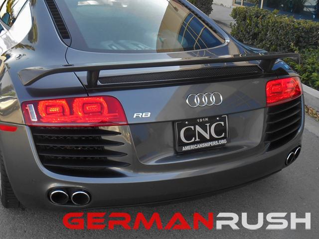 Wing GT Style for Audi R8 2007-2015 in Carbon Fiber or Fiberglass