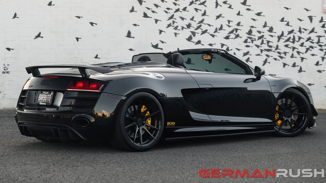 Matte R8 With Wing Audi R8 2nd Gen Style Wing in Carbon Fiber fits the Coupe and Spyder m ...