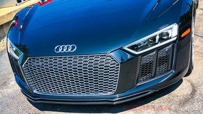 Dual Front Splitter in Carbon Fiber for the Audi R8 4S GR8CFGRDFS16, German Rush, made in the usa, vacuum formed