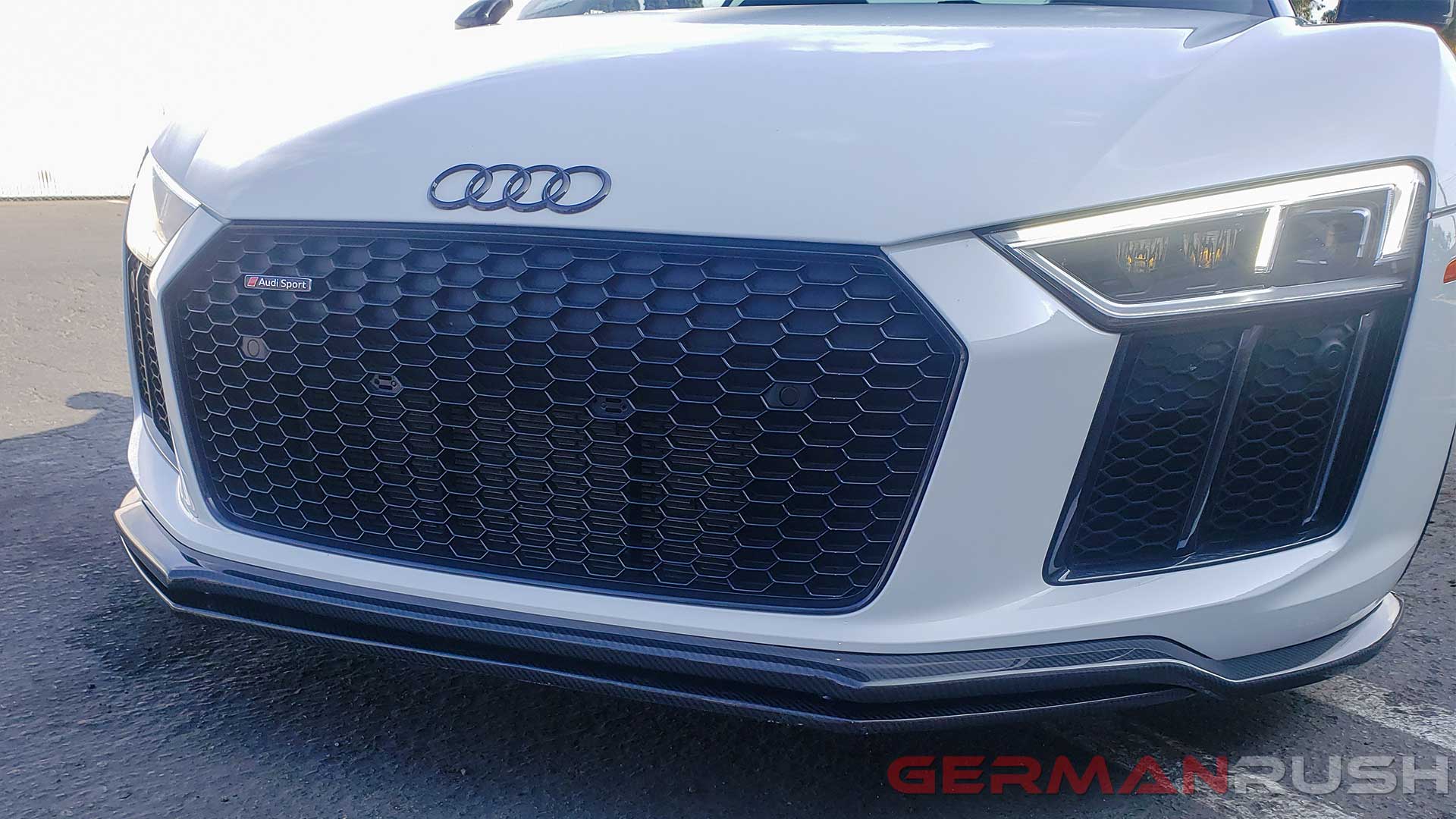 Front Splitter German Rush Dual in Carbon Fiber for Audi R8 4S