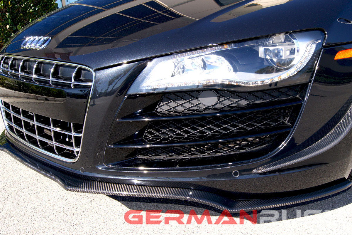 Front Splitter German Rush for the Audi R8 2007-2015 in Carbon Fiber or Fiberglass