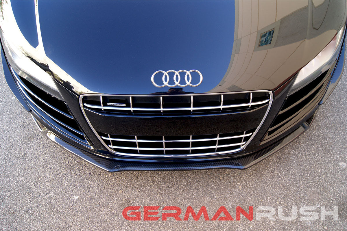 Front Splitter German Rush for the Audi R8 2007-2015 in Carbon Fiber or Fiberglass