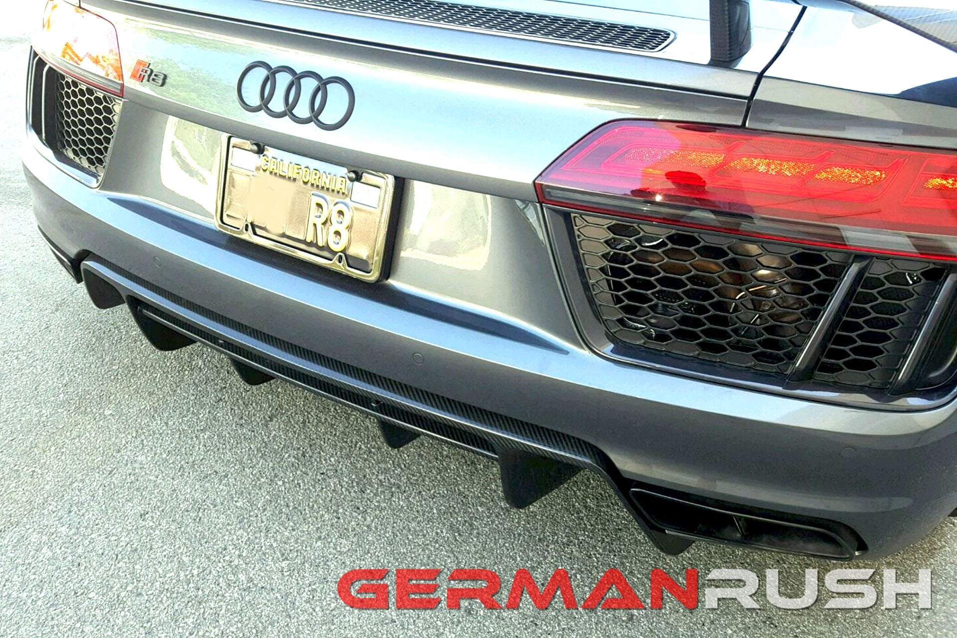 Rear Diffuser in Carbon Fiber for the Audi R8 4S GR8CFRD16, German Rush, made in the usa, vacuum formed
