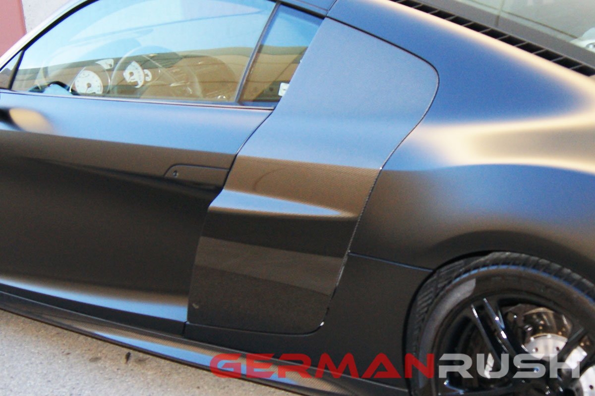Side Blades V10 Style for Audi R8 2007-2015 in Carbon Fiber or Fiberglass
