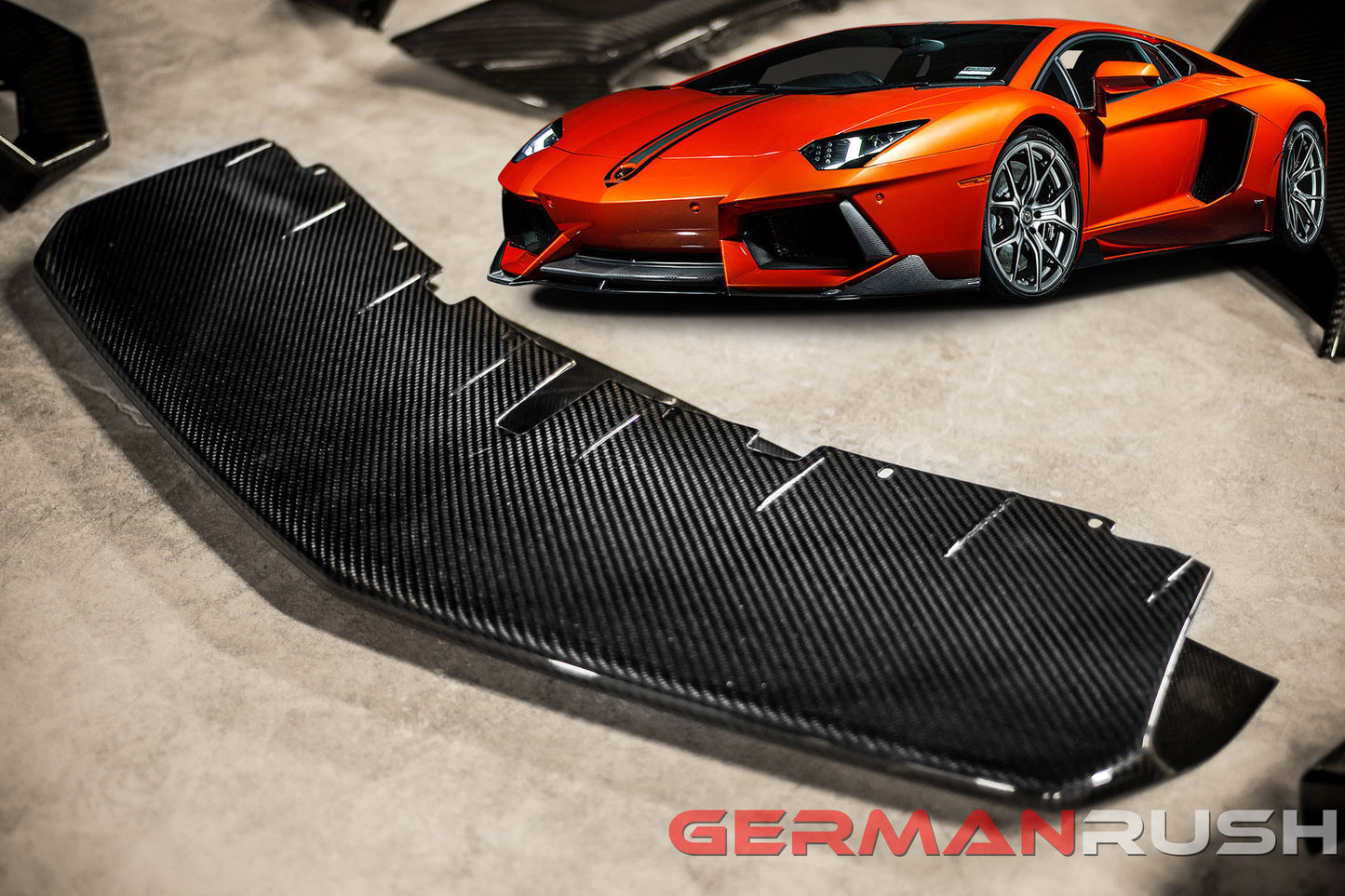 Front Bumper Splitter for Lamborghini Aventador in Carbon Fiber by GR