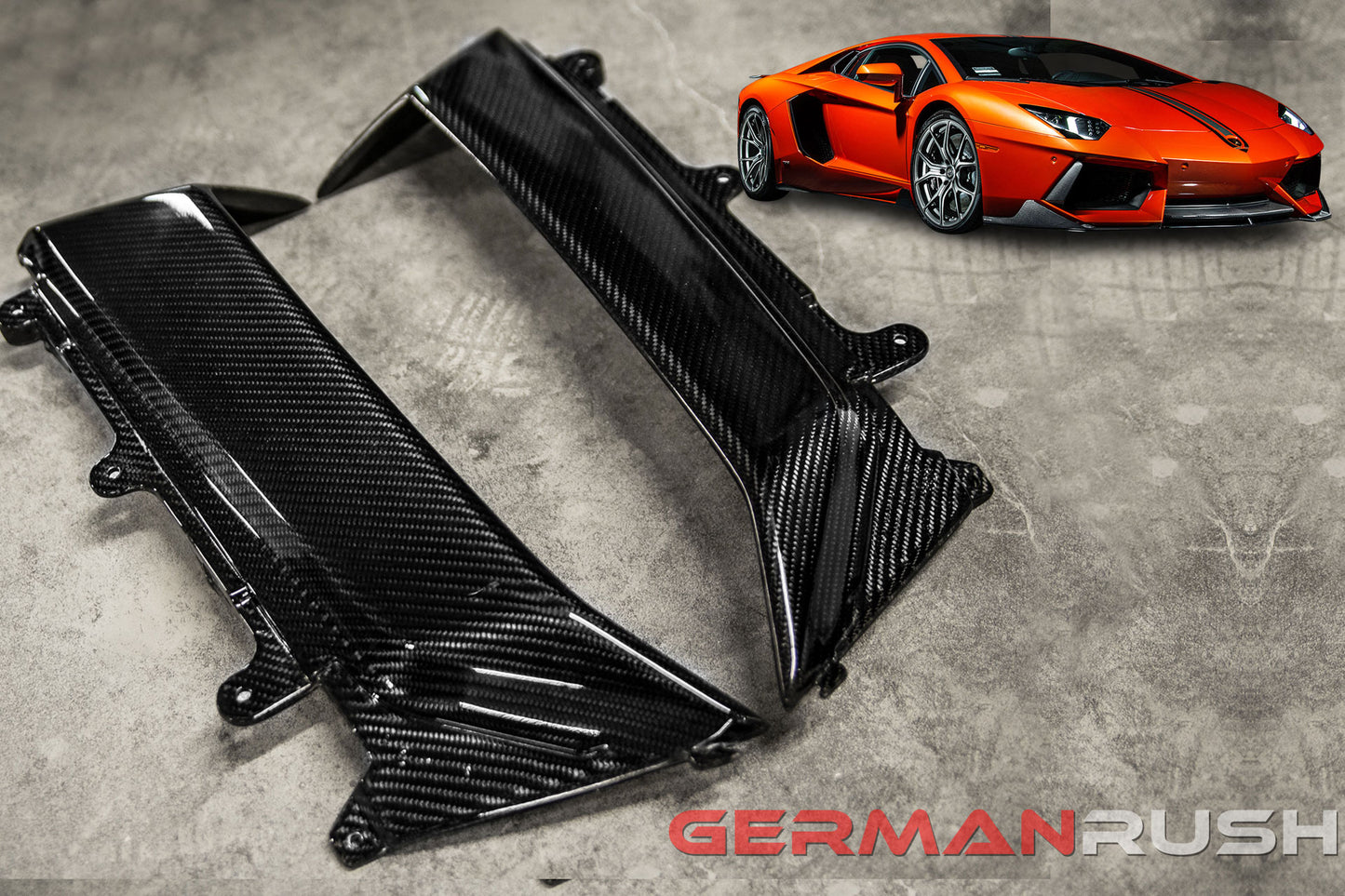 Rear Quarter Fender Side Scoops for Lamborghini Aventador in Carbon Fiber by GR